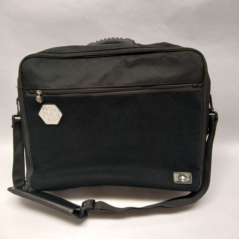 ThinkGeek Convertible RPG Dice Laptop Messenger Backpack Black 18" Gaming Bag